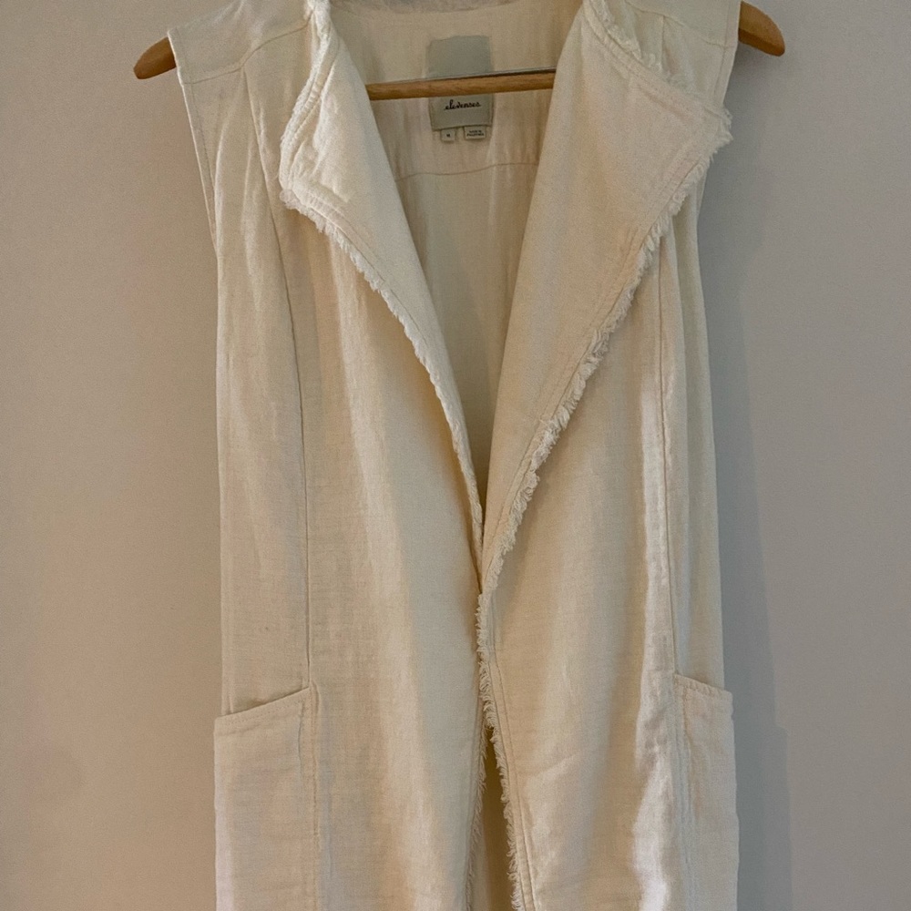 Linen sleeveless coat from Anthropologie